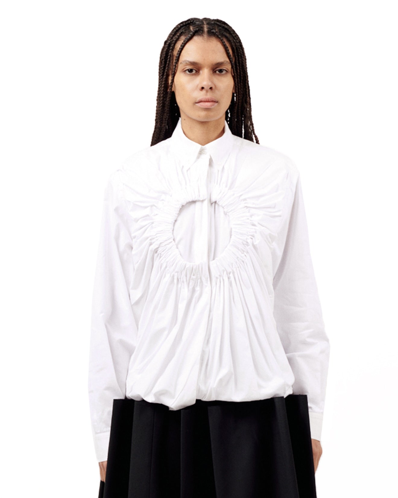 Ruched Circle Long Sleeve Shirt